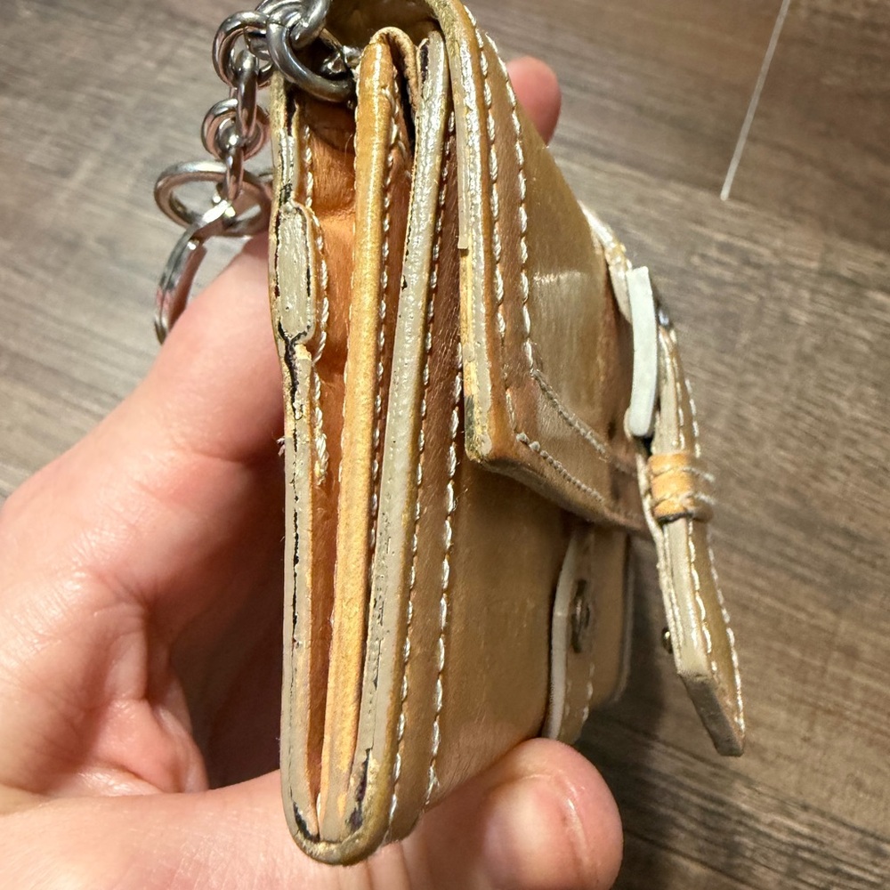 Authentic Vintage Burberry Yellow Leather Key Pouch Nova Check - Picture 8 of 9